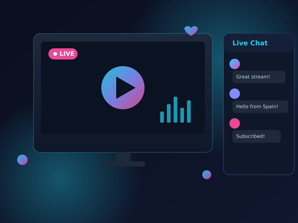 Live streaming with chat preview